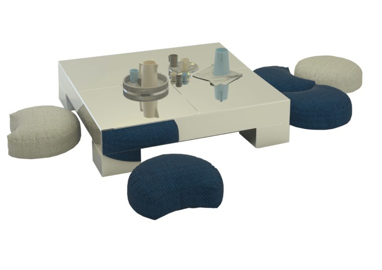 Alpha Mirrored Coffee Table without interior