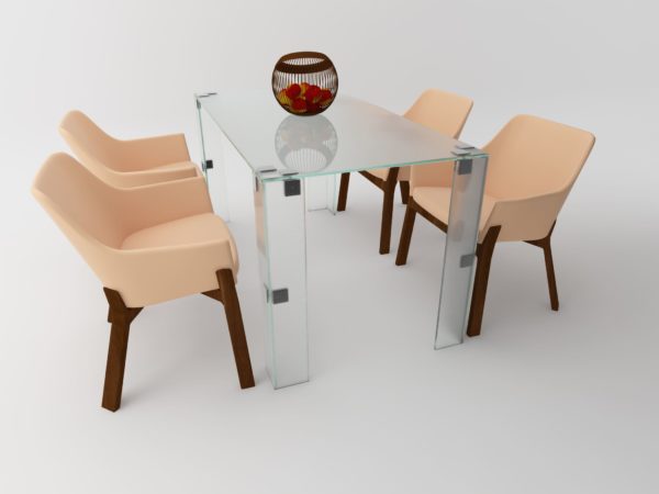Paula Glass Dining Table without interior