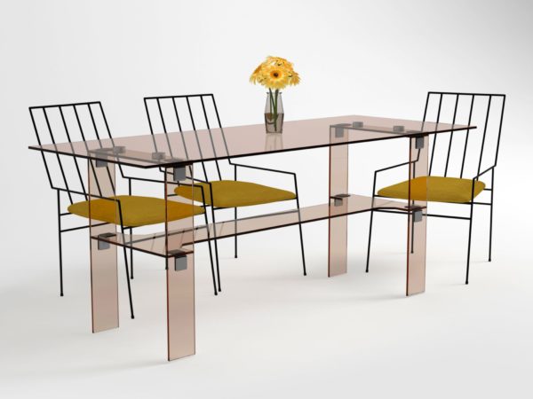 Concord Glass Dining Table without interior