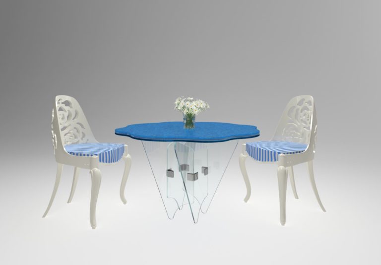 Atolla Glass Dining Table without interior