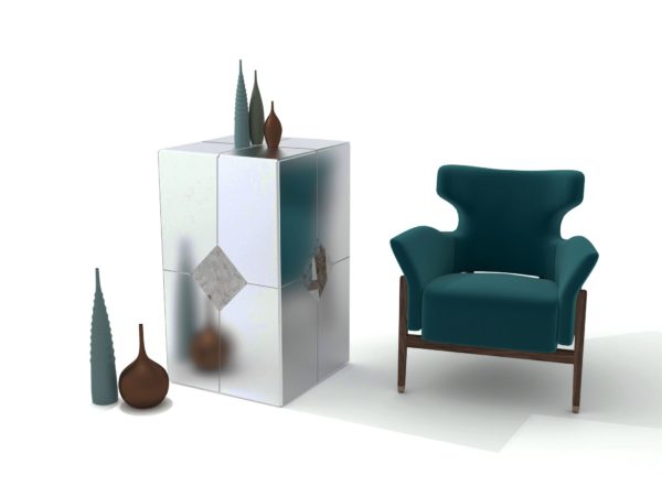 Ariella Mirrored Console Table without interior