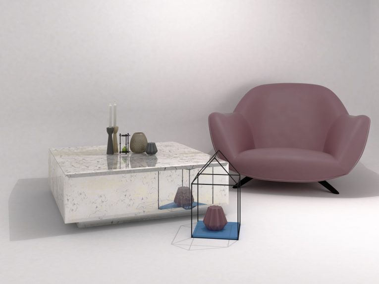 Lyra mirrored coffee table