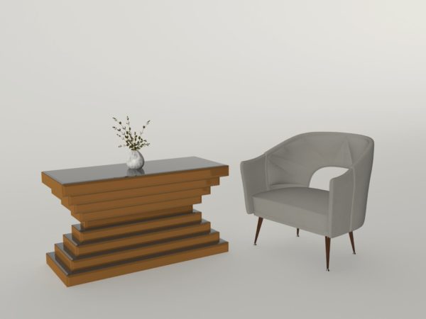 Pharaon Mirrored Console Table without interior