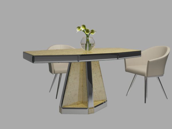 Larnetti Mirrored Dining Table without interior