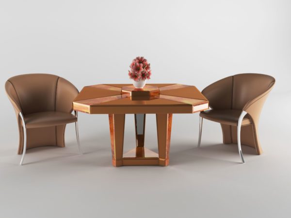 Raynold Mirrored Dining Table without interior